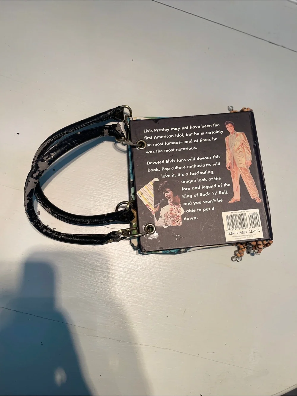 Novelty Black Elvis-Themed Hardcover Book Handbag